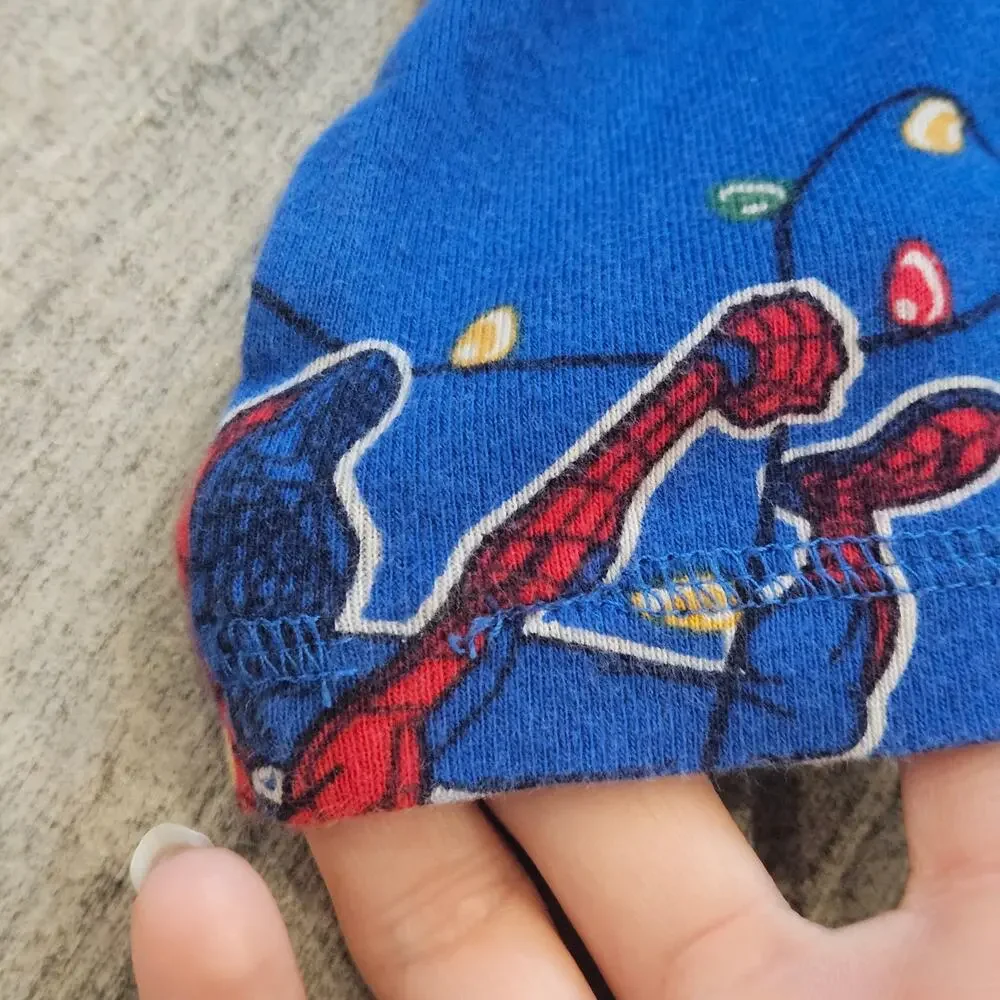 Gap Kids‎ Marvel Spider-Man Christmas Pajama Set Organic Cotton Size 10 Flaw
